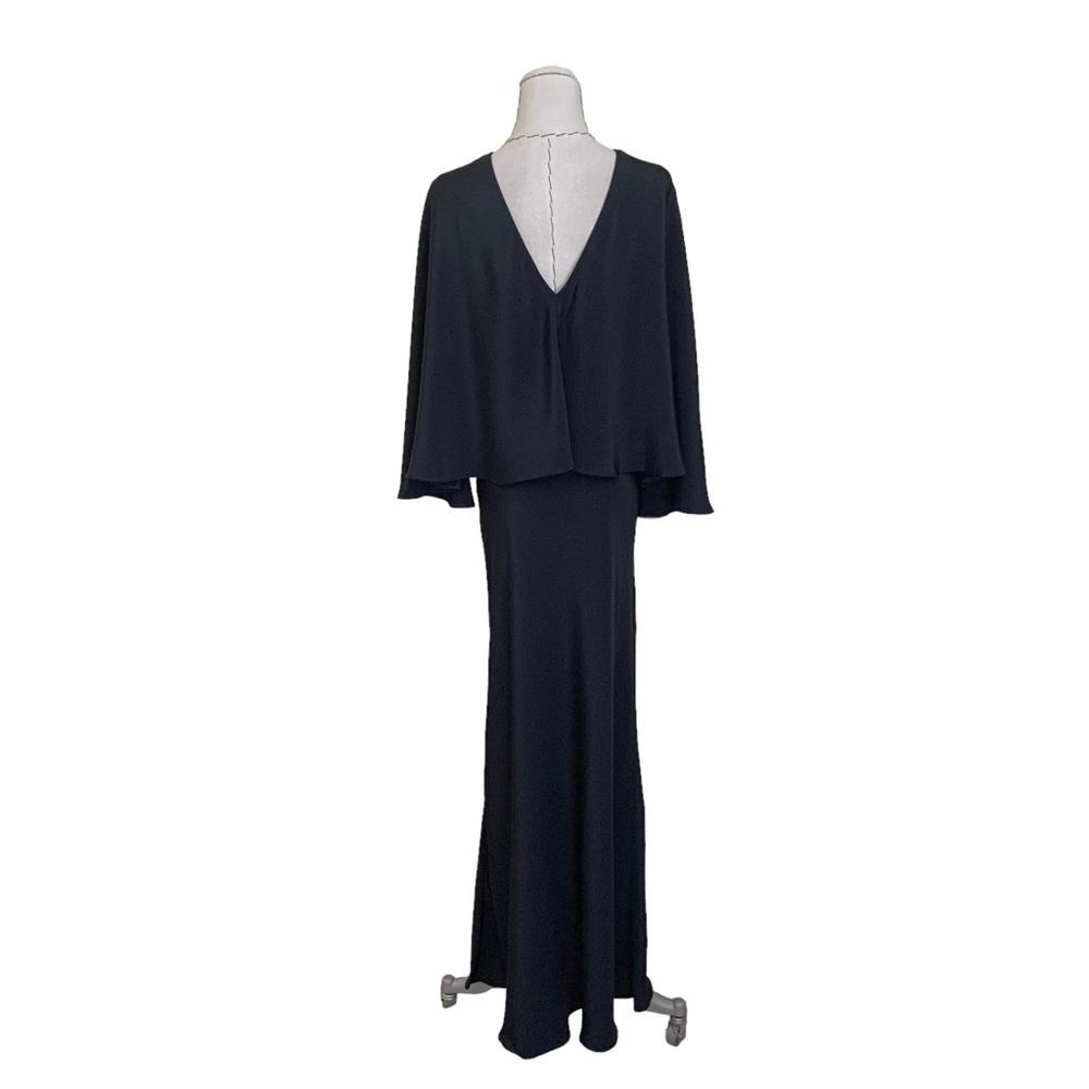 Alessandra Rich Black Capelet Silk Gown sz 40 - Picture 10 of 15